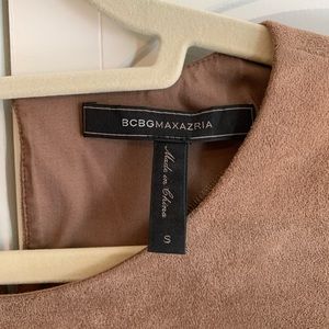 BCBG Brown Suede Cropped Top